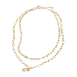 NWT J. Crew Gold Small Coin and Pearl Layering Necklace